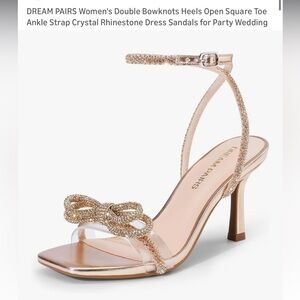Dream Pairs champagne Bow Heels